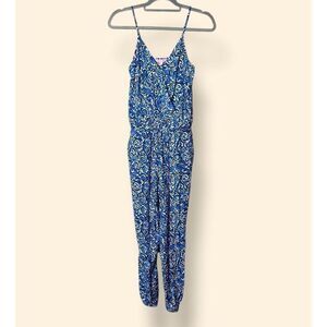 Lilly Pulitzer Melba Jumpsuit Indigo Chasing Tail blue sz XS